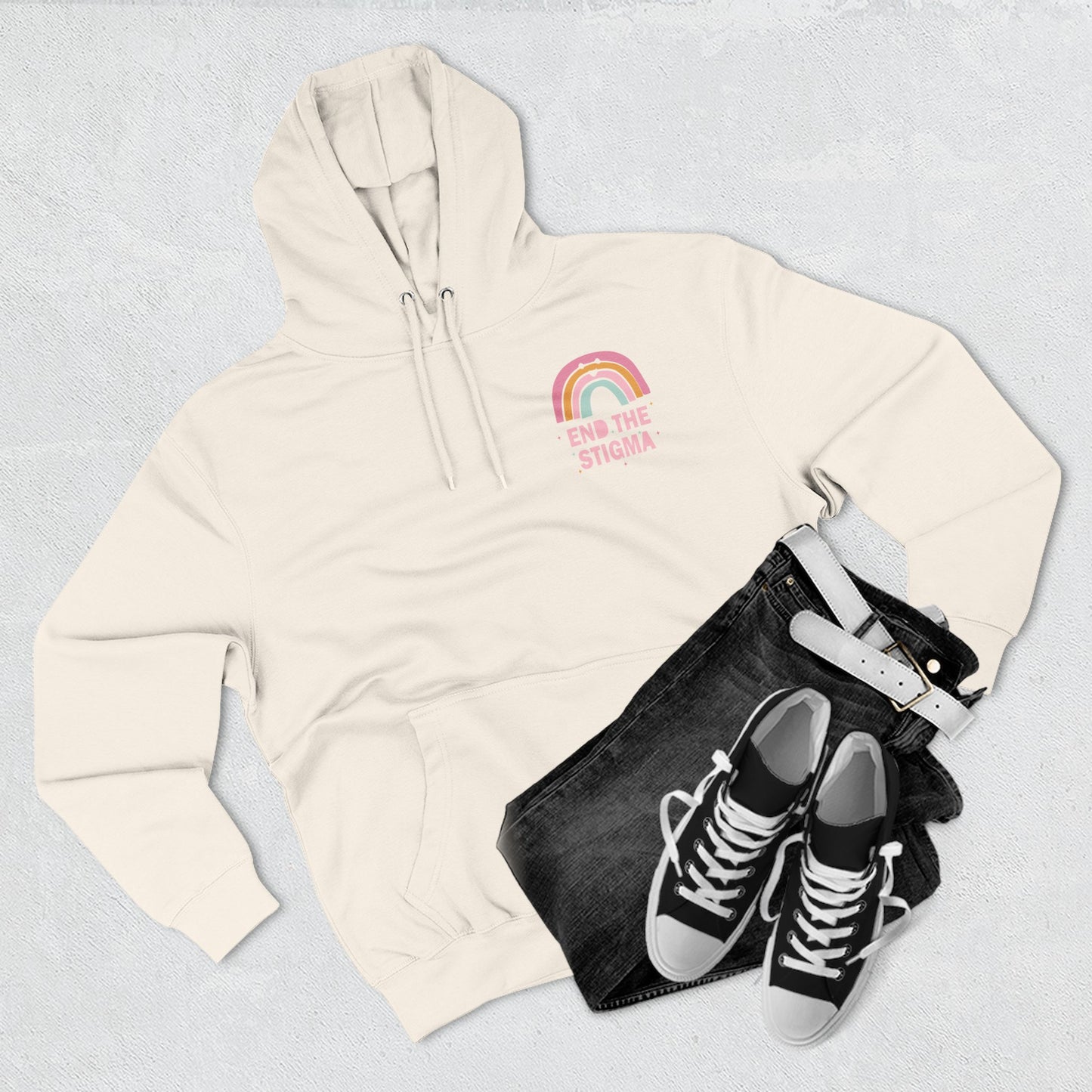 Three-Panel Fleece Hoodie-End the Stigma