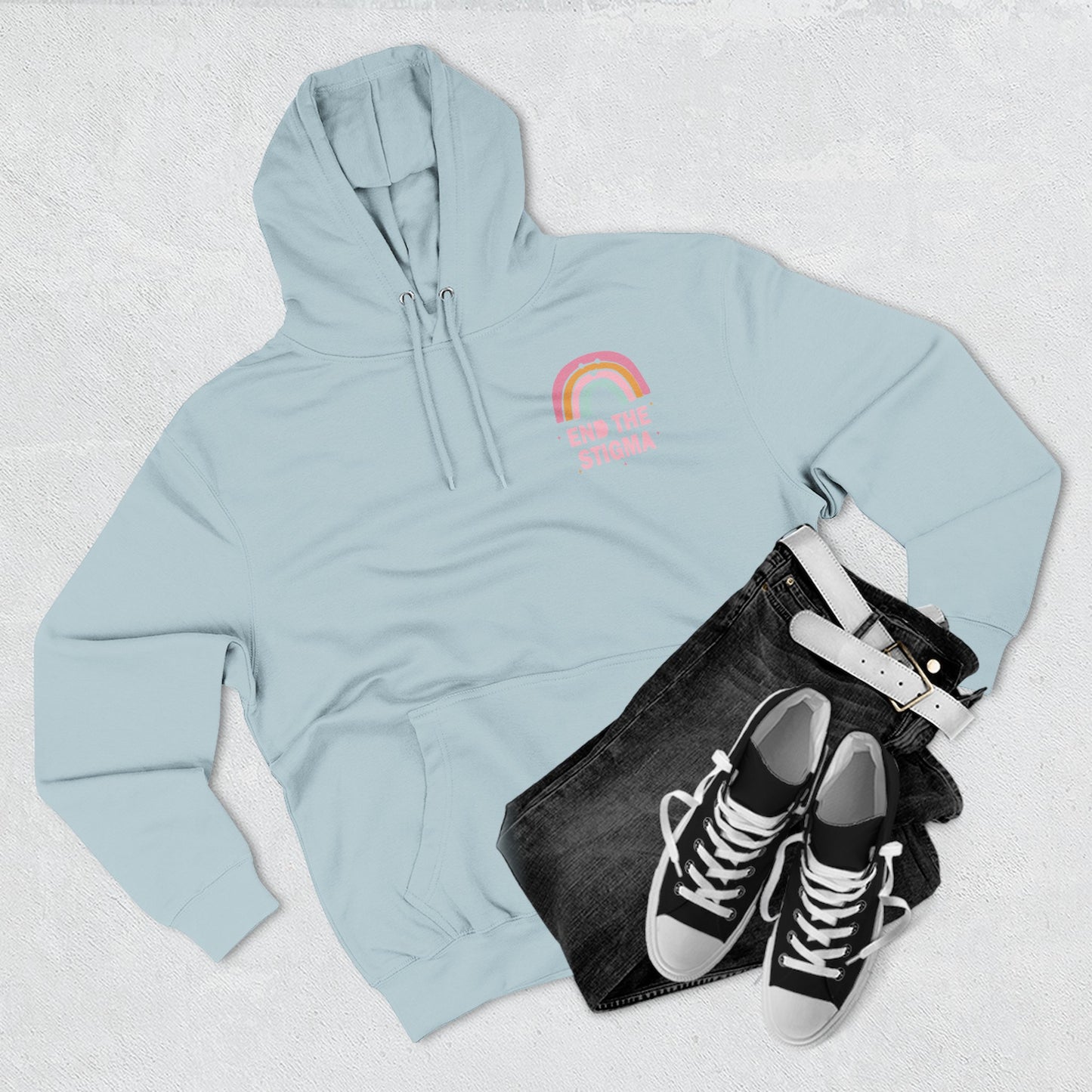 Three-Panel Fleece Hoodie-End the Stigma