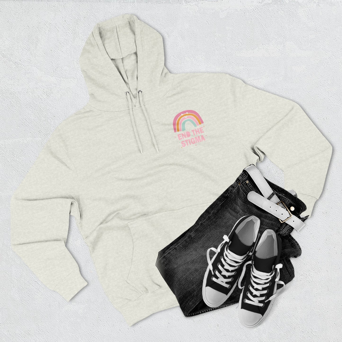 Three-Panel Fleece Hoodie-End the Stigma