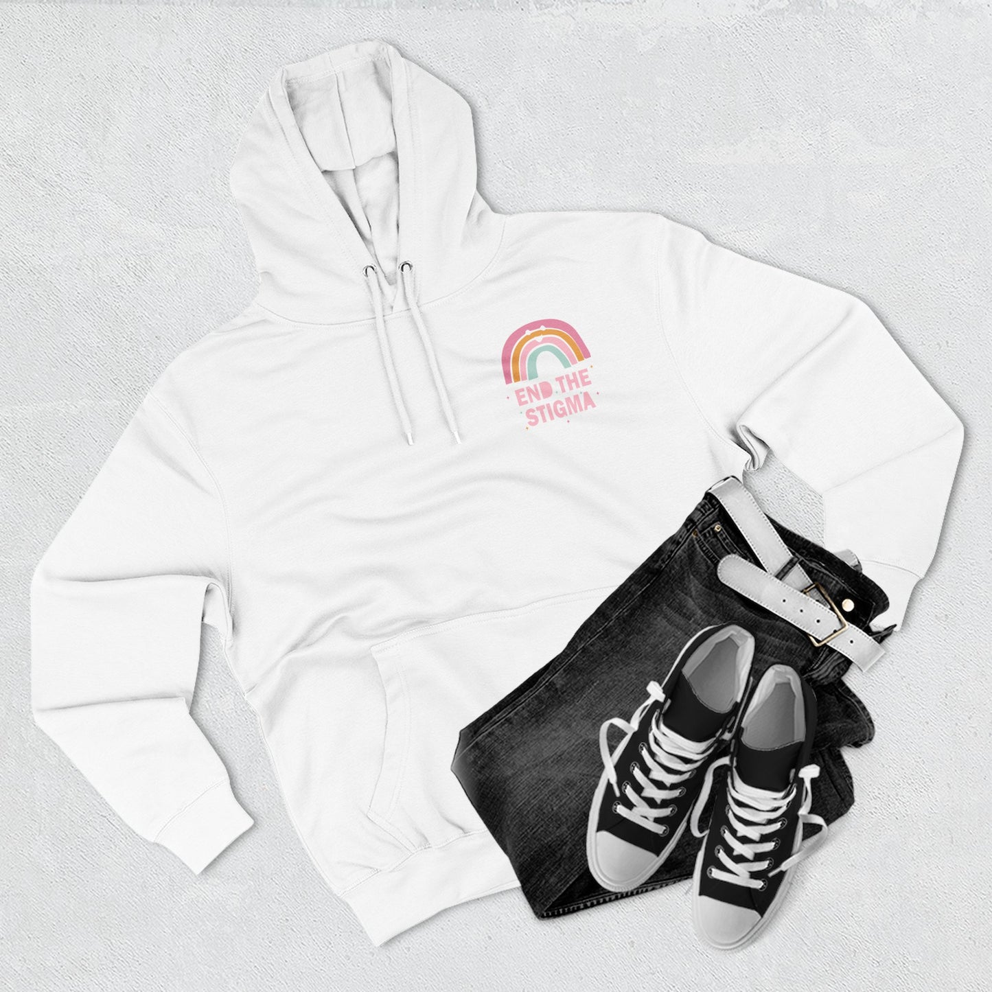 Three-Panel Fleece Hoodie-End the Stigma