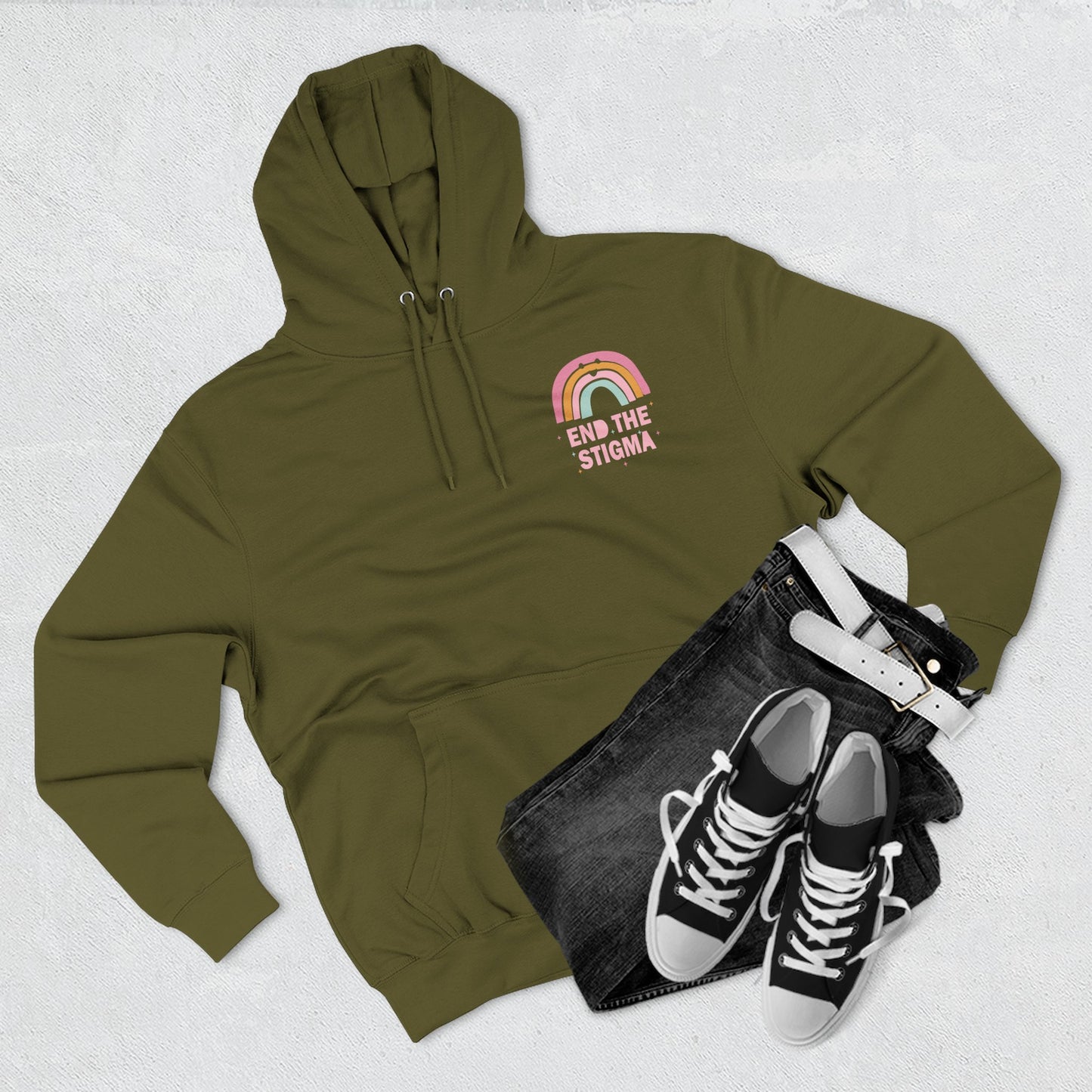 Three-Panel Fleece Hoodie-End the Stigma