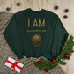 “I AM My Ancestors’ Rest” Crewneck Sweatshirt – Black History Month, Ancestral Pride, Rest & Healing Affirmation Apparel