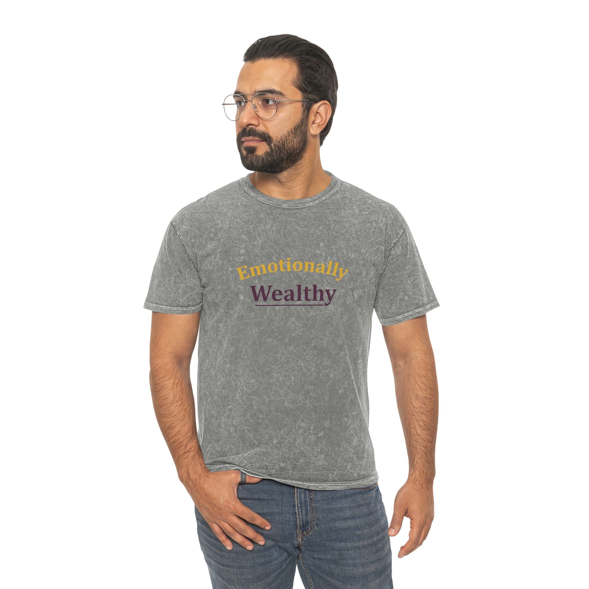 Emotionally Wealthy Unisex Mineral Wash T-Shirt