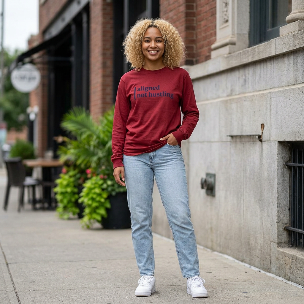 Aligned, Not Hustling Long Sleeve Tee