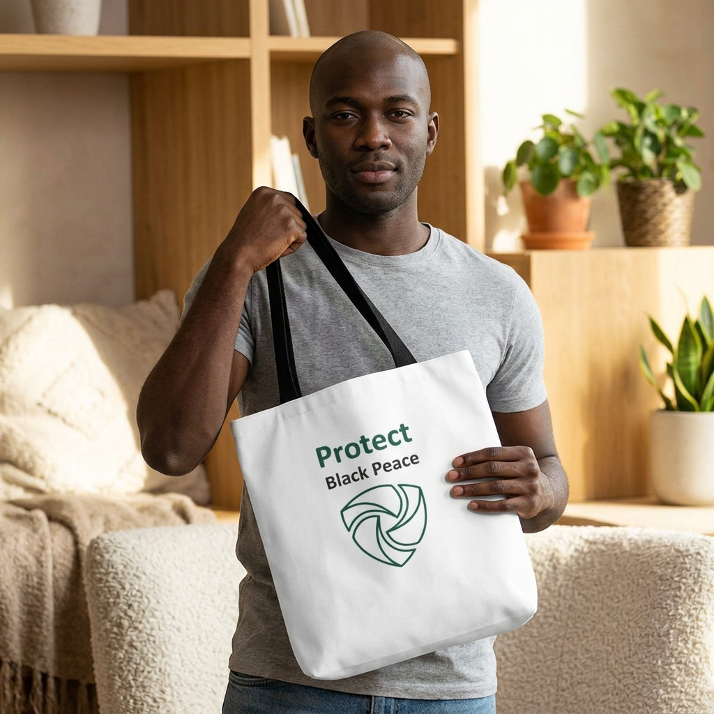 Protect Black Peace Tote Bag