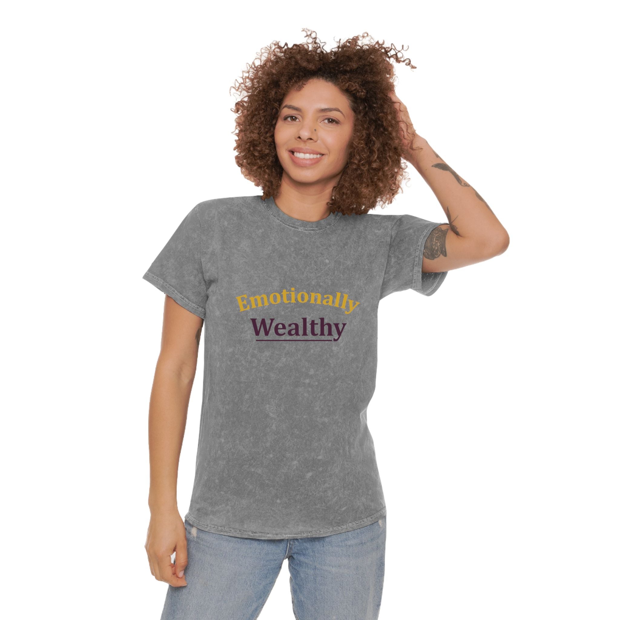 Emotionally Wealthy Unisex Mineral Wash T-Shirt
